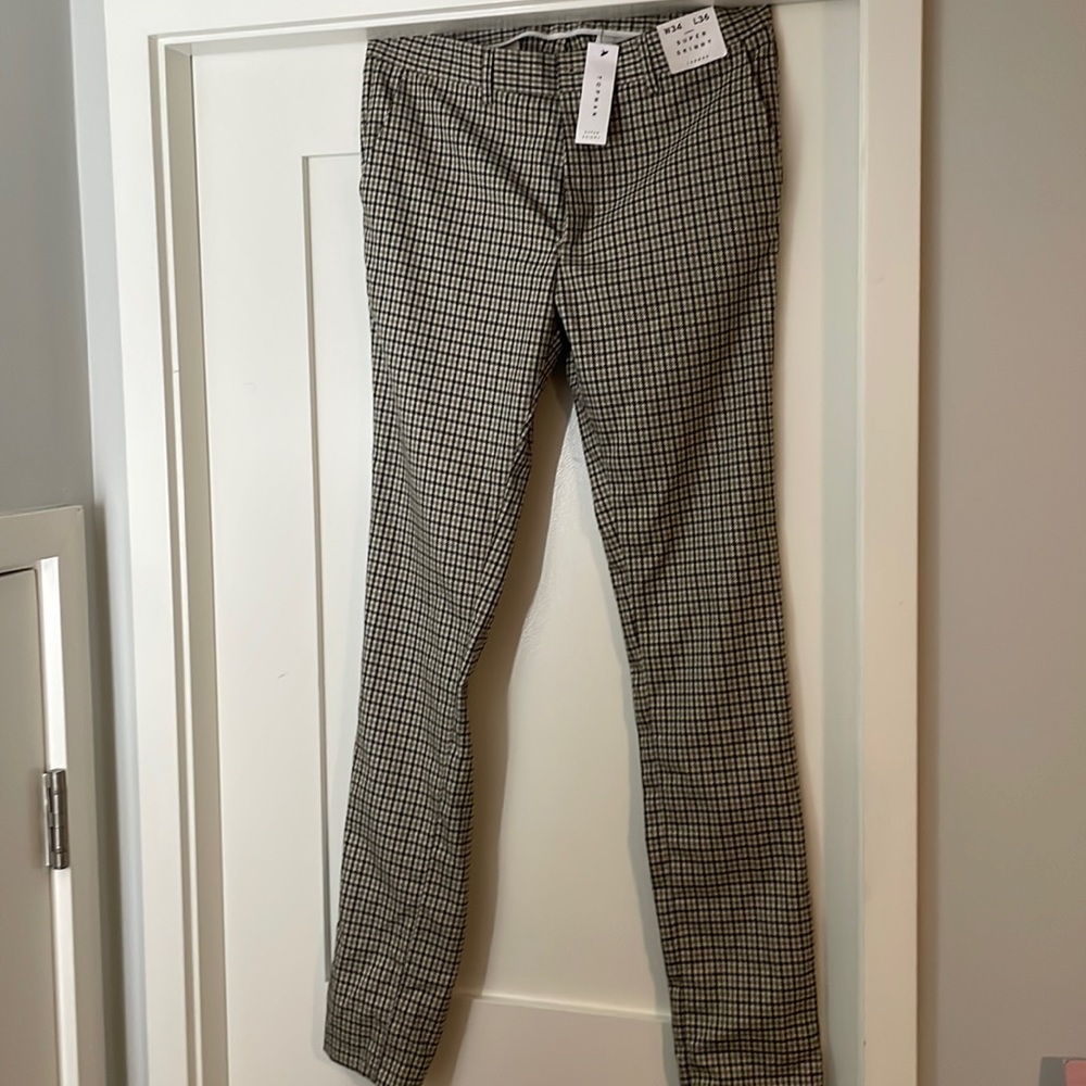 Top Man. Super Skinny  Plaid Trousers